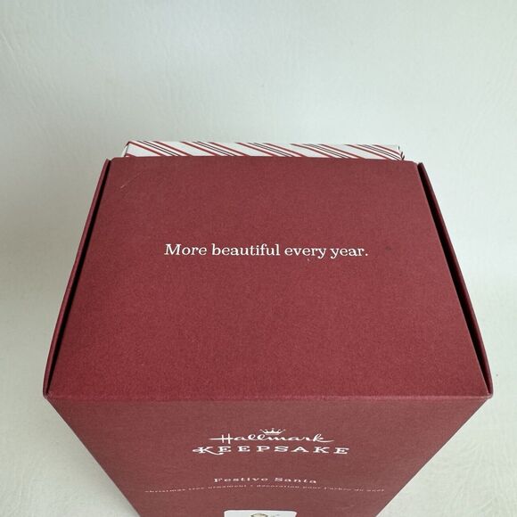 Hallmark Keepsake Ornament Festive Santa 2016 Christmas Porcelain Metal New - Picture 3 of 7